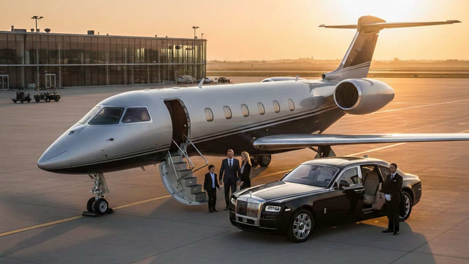 VIP private jet arrival